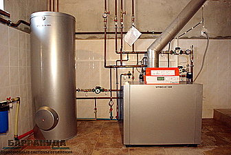 Классическая котельная на напольном чугунном котеле VIESSMANN и бойлере косвенного нагрева — Барракуда - Современные системы отопления Классическая котельная на напольном чугунном котеле VIESSMANN и бойлере косвенного нагрева — Барракуда - Современные системы отопления