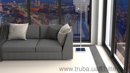 Внутрипольный конвектор Хитте для панорамного окна в квартире