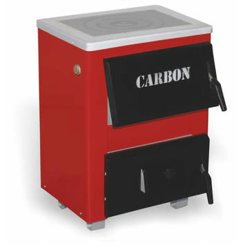 Котел твердотопливный Carbon КСТО-10п New с варильной плитой
