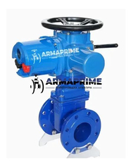 Задвижка чугунная с обрезиненным клином c электроприводом (220V) Ду100 Ру16