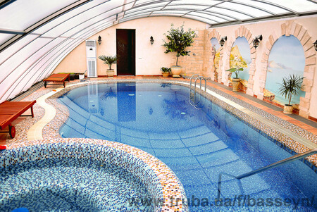 Бассейн мозаичный переливной