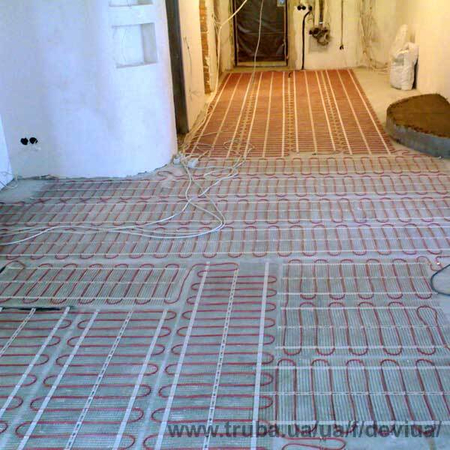 Виконання підігріву підлоги нагрівальними матами DEVIcomfort 150TОбвгрів сауни ХАММАМ нагрівальними матами DEVIheat 150S