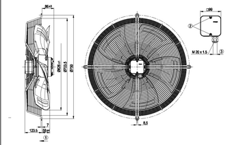 S6D630AN0101 (V), IP54, 0°, 600 Вт, 400 В, глубокая решетка (HyBlade)