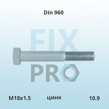 DIN 960 Болт з дрібної неповним різьбленням Fix Pro