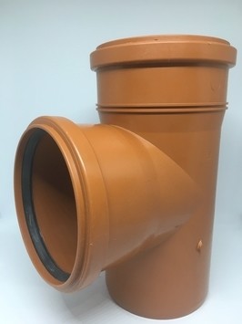Трійник зовнішня каналізація (оранжевий) 110*110*90