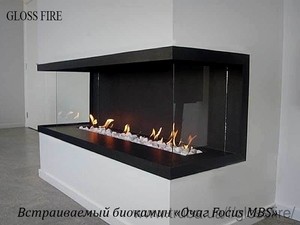Встраиваемый биокамин "Очаг Focus" &mdash; Gloss Fire