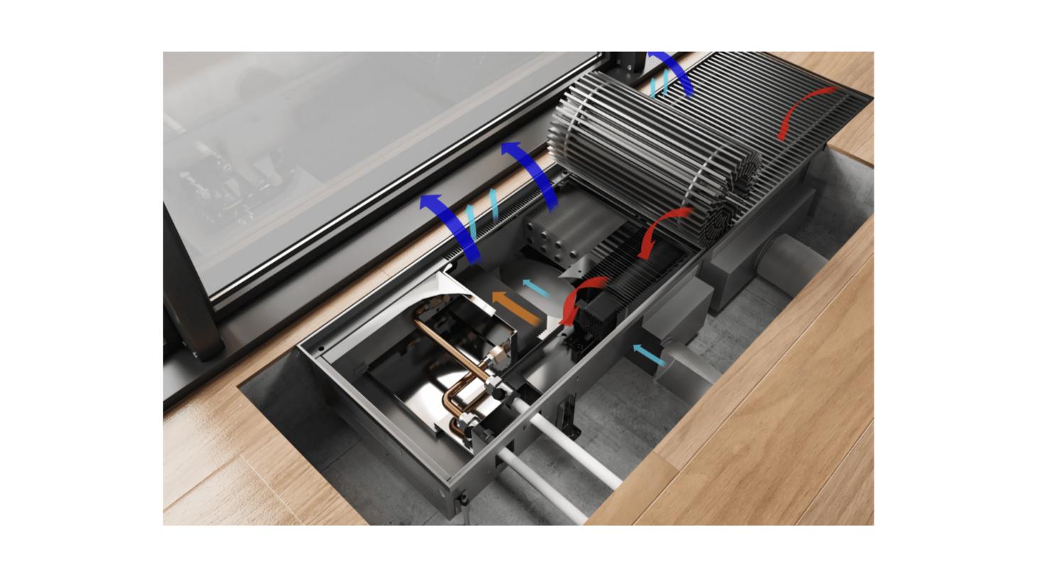 Внутрішньопідлоговий конвектор Heatmann Line Fan Clima (опалення та охолодження)
