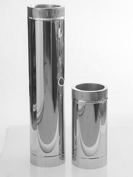 Сэндвич труба для дымохода из нержавеющей стали снаружи оцинковка диаметр 150/220 0,6/0,6мм AISI 430