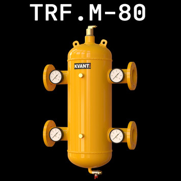Гидрострелка сепаратор TRF.M-80 фланцев. c магнитным улав.Ду80 с манометрами 16bar KVANT Air DiRT