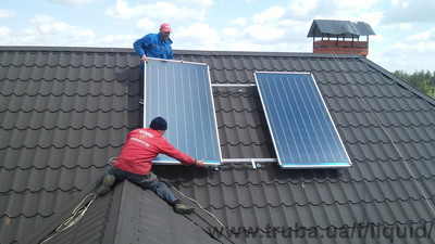 Установка солнечных коллекторов Buderus Solar 4000 TF &mdash; ЛИКВИД