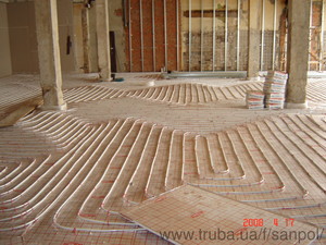 теплый водяной пол в загородном доме &mdash; САНПОЛ