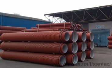 Труби Інкор (Incor), d від 160мм до 1000мм, SN8 двошарова гофрована для каналізації &mdash; Сантекс