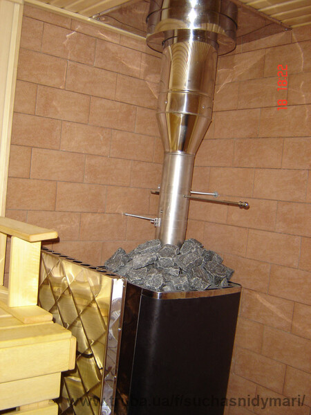 Монтаж дымохода в сауне