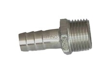 Штуцер шланговый нержавеющий 1/2"*13 мм AISI 304 (резьба наружная)