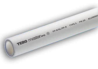 Труба PPR с алюм.фольгой PPR-AL-PPR  д.25 TEBO серая 4/60 м