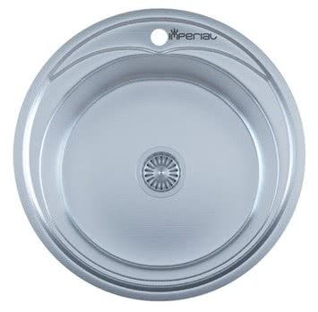 Мойка для кухни круглая врезная 490 х 165/180 IMPERIAL 0,8 DECOR 12шт.