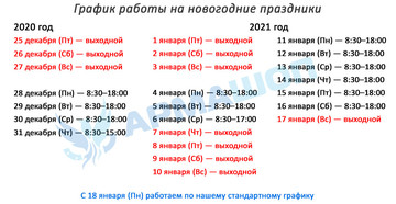 График работы Армашоп на новогодние праздники 2020-2021