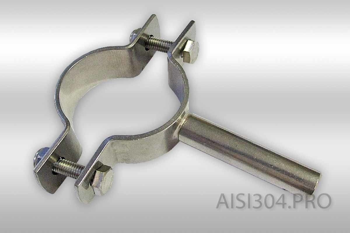 Хомут нержавіючий на ніжці Ду 50 AISI304 | TRiNOX