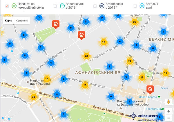 Появилась онлайн-карта энергоэффективности киевских домов