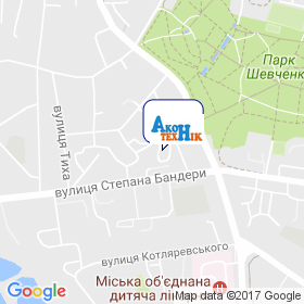 Акон Технік на мапі Акон Технік на мапі