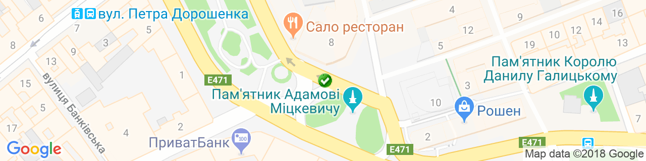 Карта об'єктів компанії Шафото