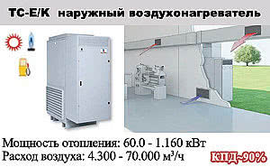 Напольные воздухонагреватели для наружной установки TC-E/K Tecnoclima