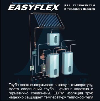 Гофротруба Easyflex для гелиосистем и тепловых насосов