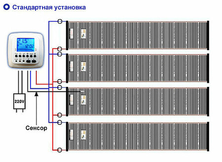 Схема подключения теплого пола