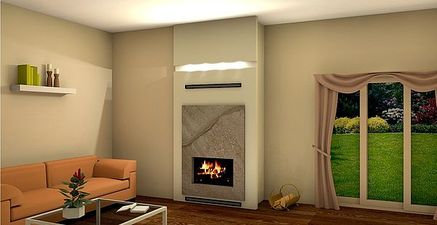 Камин с прямым стеклом &mdash; Hajduk