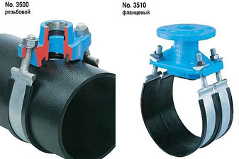 Врезной хомут для чугунной и стальной трубы &mdash; КП Вода