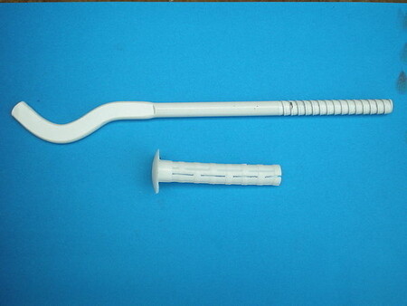 Крепление радиатора кованое белое с дюбелем Ø 7мм длина 170мм