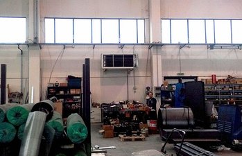 Воздушное отопление промышленного цеха с помощью подвесных воздухонагревателей Apen Group — Соннигер-Украина Воздушное отопление промышленного цеха с помощью подвесных воздухонагревателей Apen Group — Соннигер-Украина