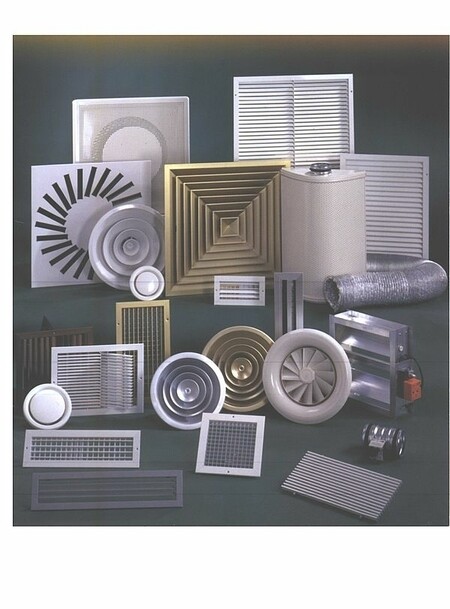 Алюминиевые решетки, диффузоры и заслонки