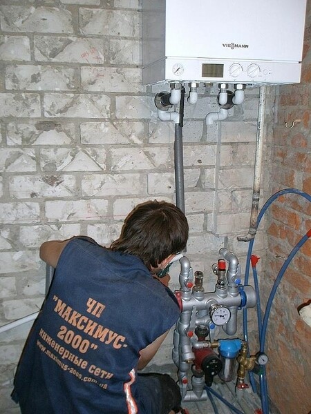 Установка газовых конденсационных котлов