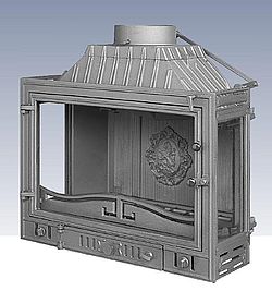 Чугунная каминная топка Kaw-Met W3 - 14kwt с боковым окном Чугунная каминная топка Каw-Met соответствует европейским нормативам качества. Производство Польша.