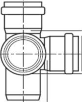 Крестовина канализационная двухплоскостная D 110/110/110 угол 45°, REHAU RAUPIANO