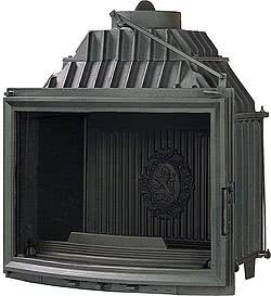 Чугунная топка для камина W10-14 kW (стекло полукруглое)