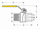 FIV кран шаровый Futurgas МF, газовый 1-2