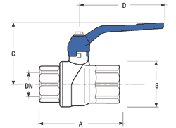 FIV кран шаровый Evolution 40 бар МF, длиннорезьбовые 1-2